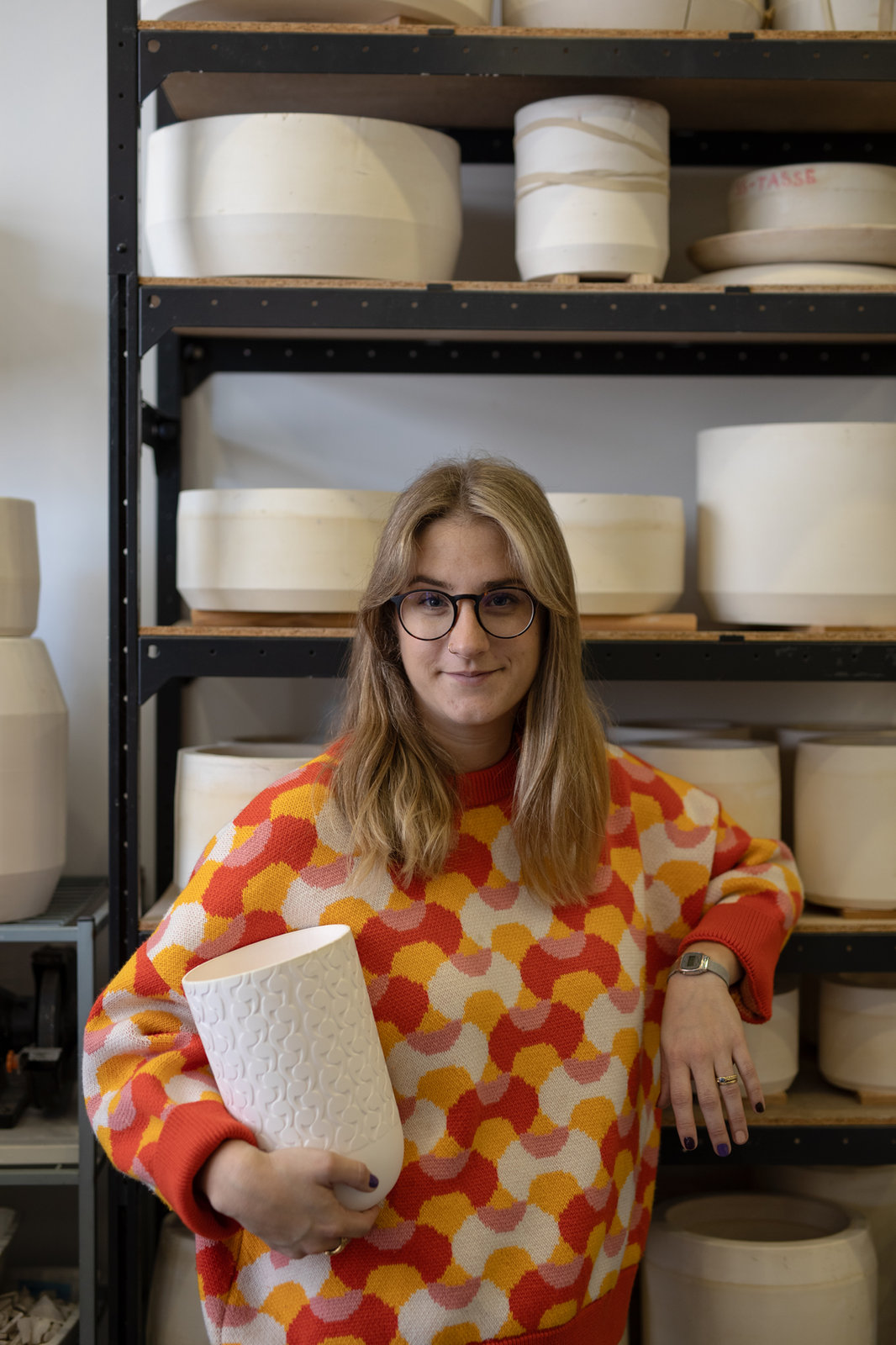 Maureen dans son atelier